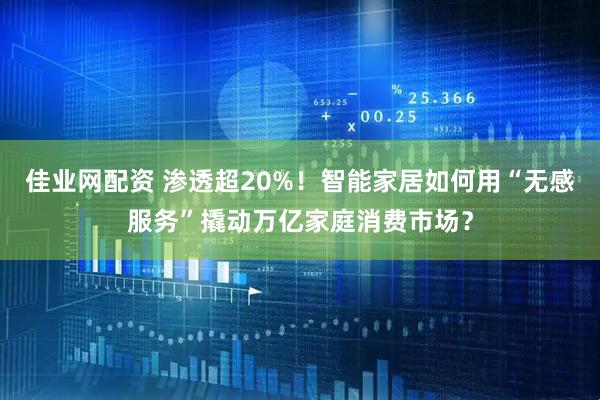 佳业网配资 渗透超20%！智能家居如何用“无感服务”撬动万亿家庭消费市场？