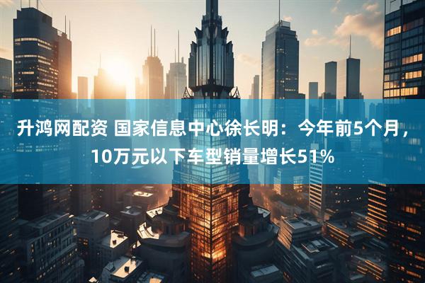 升鸿网配资 国家信息中心徐长明：今年前5个月，10万元以下车型销量增长51%